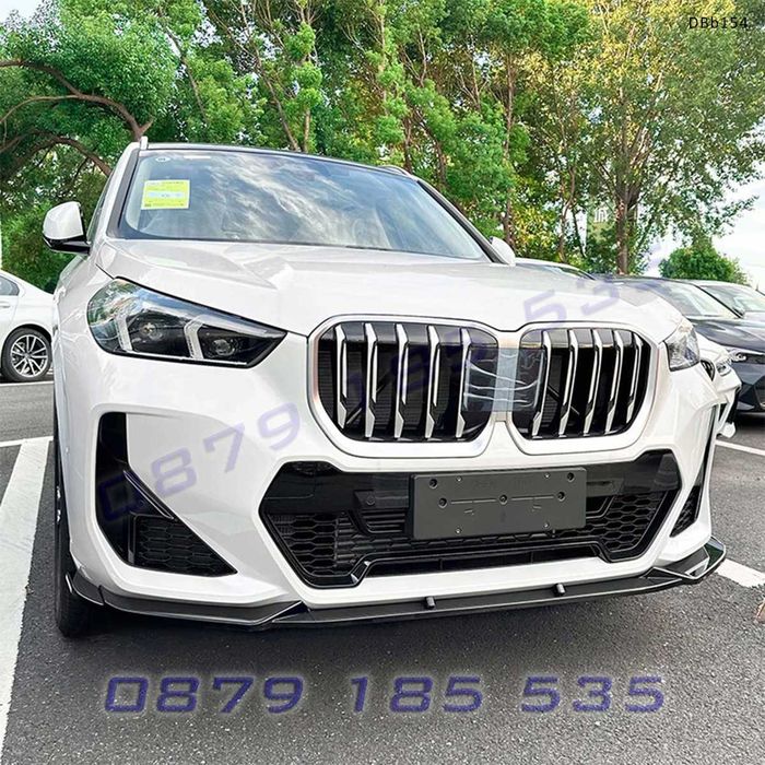 Преден лип спойлер за BMW X1 U11 2023+, черен гланц – DBb154 тунинг добавка предна броня бмв х1 у11
