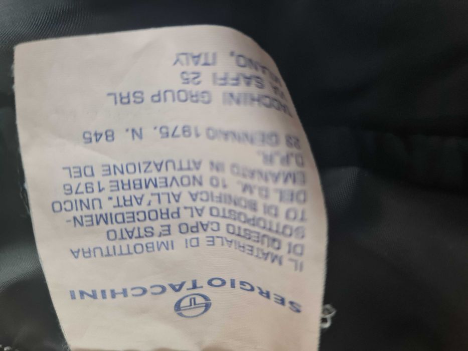 Тъмно синьо пухено яке SERGIO TACCHINI  с яка от заек XS -  S