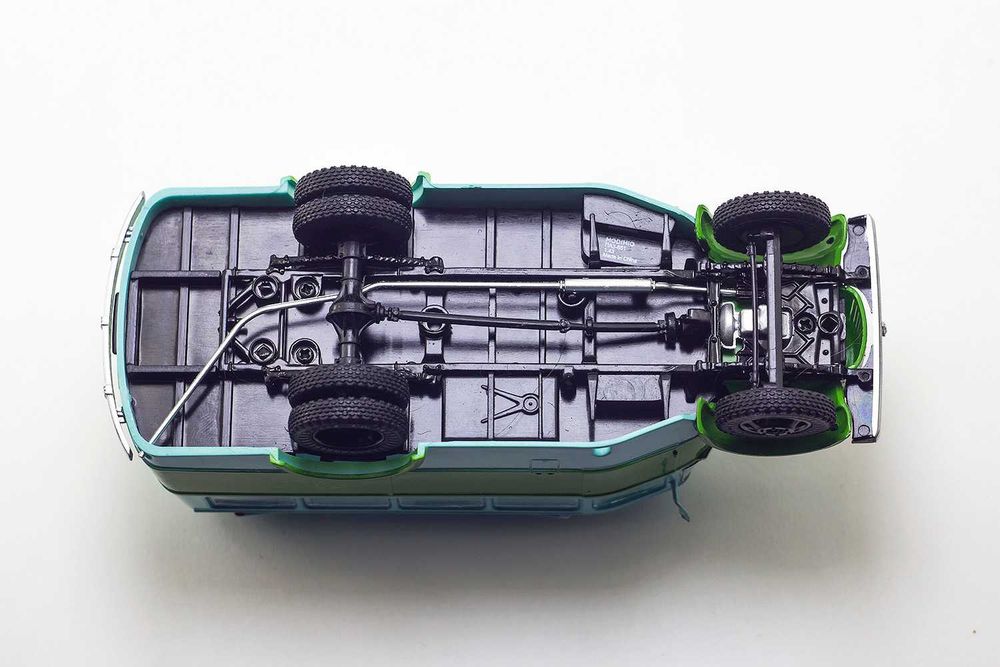 ПАЗ-651, Комбинированного цвета Голубой с зеленой полосой, ф. MODIMIO