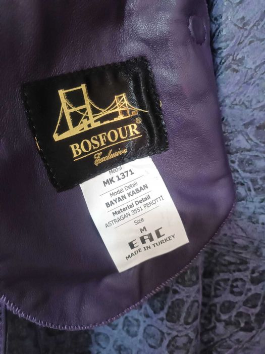 Cojoc lung (120 cm), Astrahan (1,75 kg), două fețe, marime M, Turcia