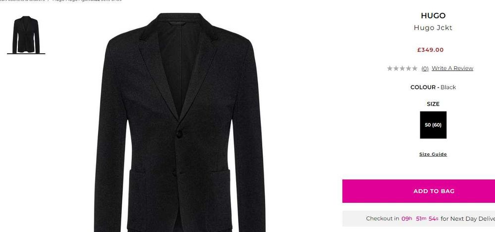 Sacou lejer Hugo Boss, M, nou cu dovada achizitie - 349 Lire