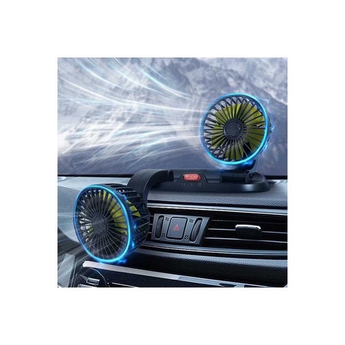 Ventilator auto,birou,etc dublu cu functie de RACIRE prin USB  12-220V