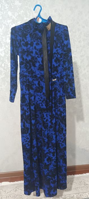 Платье стрейч виллюр, размер 42 турецкий