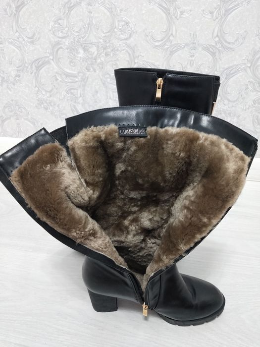 Тёплые демисезонные сапоги