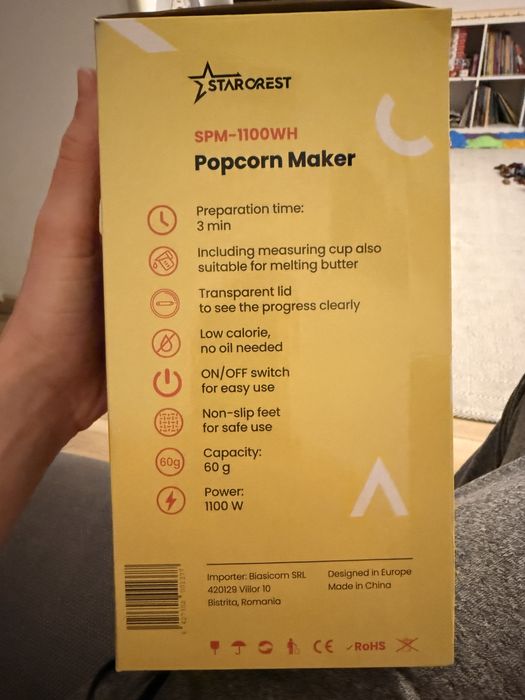 Aparat pop corn fara ulei Starcrest NOU!