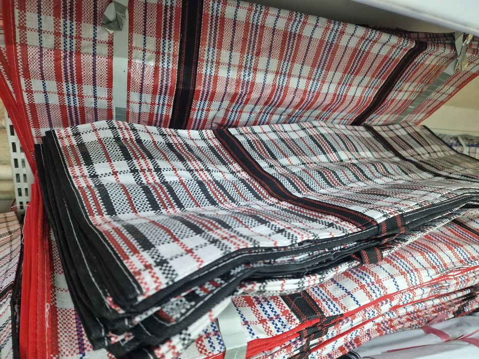 Сумка клетчатая хозяйственная из полипропилена/ Китайская сумка