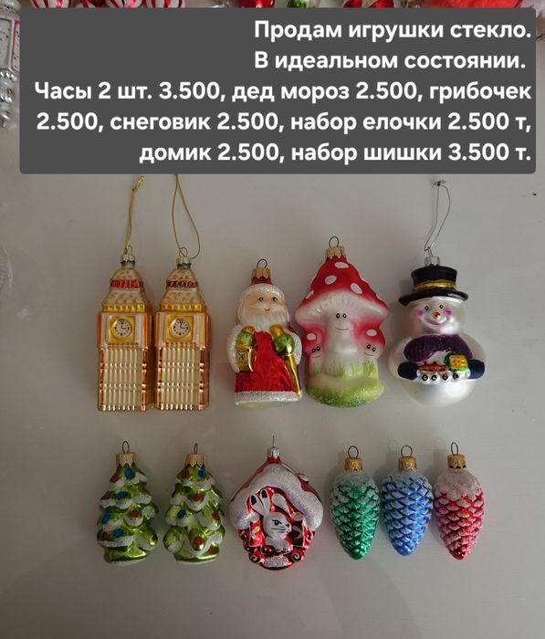 Прода игрушки елочные стекло