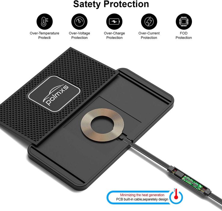 Încărcător mașină wireless Polmxs,15W QC 3.0 compatibil iPhone,Samsung