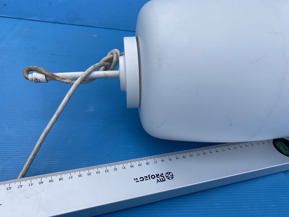 Дизайнерски полилей от дания 1970 - млечно стъкло