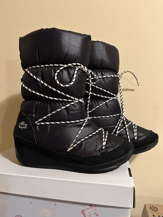 Cizme de iarna/ zapada impermeabile negre MOON BOOTS LACOSTE originale