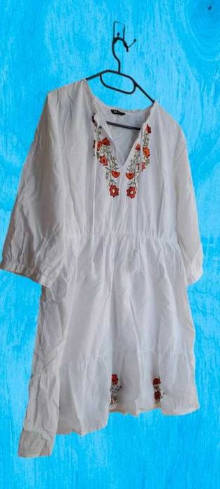 Rochie dama 100% bumbac cu broderie florala