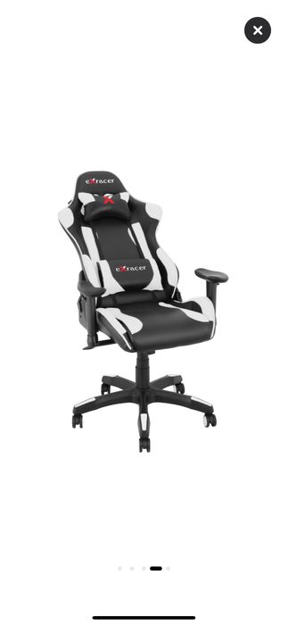 Стол gaming Kring Racer X, PU, Бял/Черен