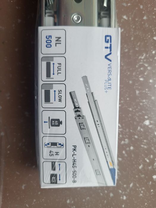 Glisiera cu bile 500mm extensie totala, amortizare GTV VERSALITE PLUS+