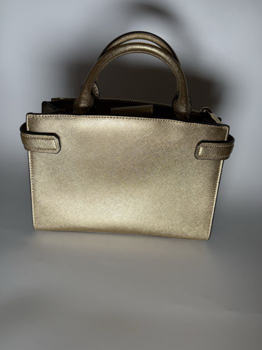 Geanta Michael Kors Gold Saffiano Satchel