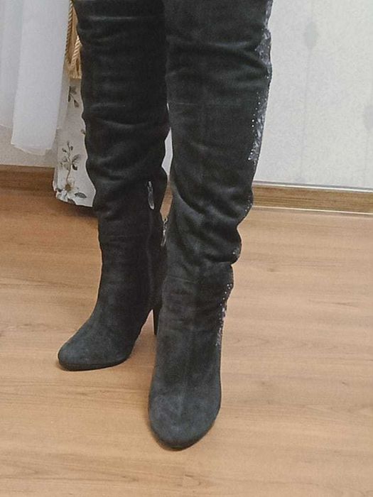 сапоги женские замшевые  б/у