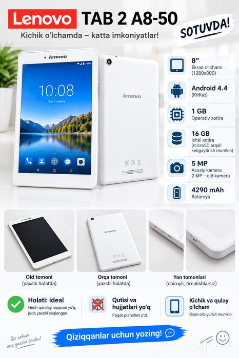 Lenovo tab 2 a8-50