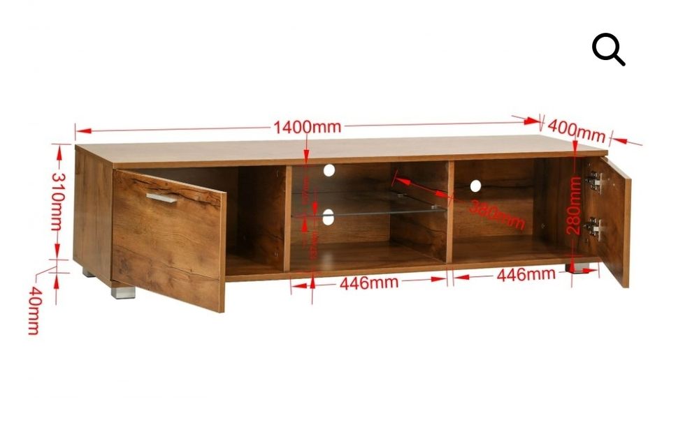 ТВ шкаф –  LED осветление – ширина 140 см.  гланцирани плоскости