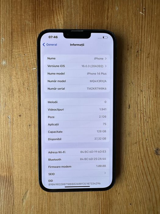 Iphone 14 Plus 128Gb - Baterie 100%