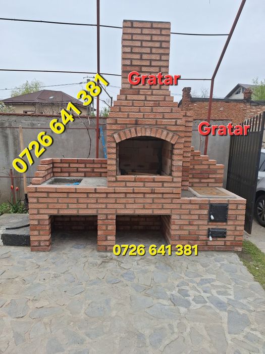 Gratar rustic de cărămidă plita țărănească cuptor de pâine afumături m