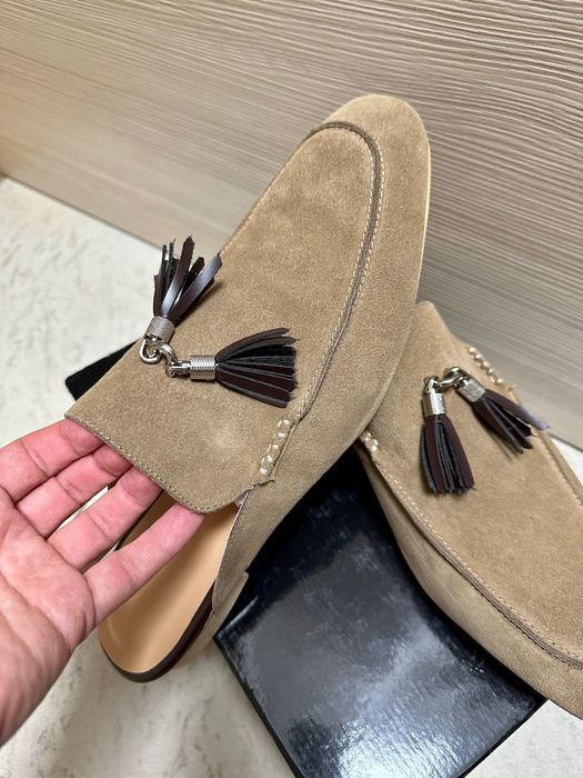 Мъжки чехли от естествен велур