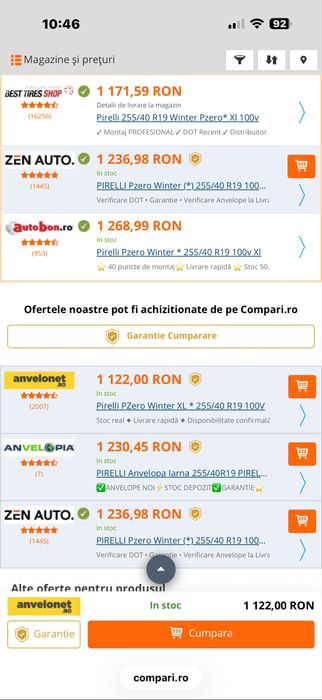 4 anvelope NOI iarna 255/40/19 , 100 V , XL , Pirelli , DOT 2022 !