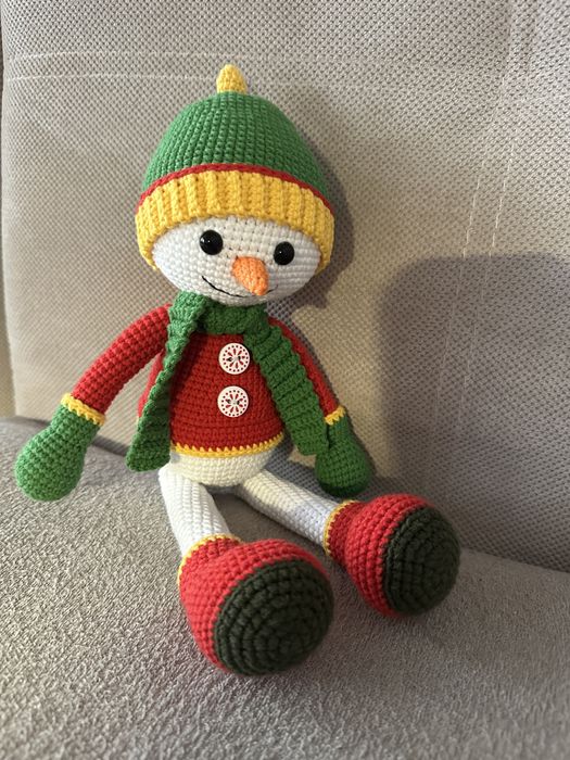 Снежко плетена играчка от памучна прежда