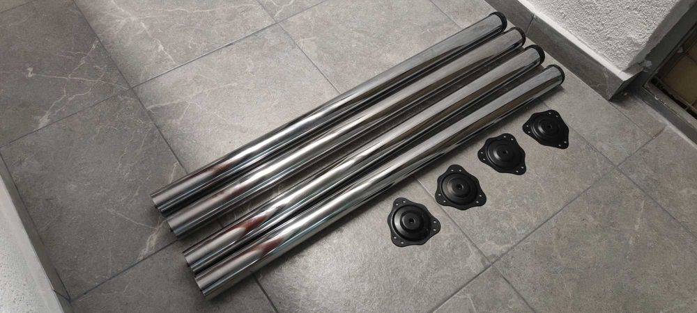 Livrare gratuita! Set 4 Picioare metalice cromate pentru masa,birou