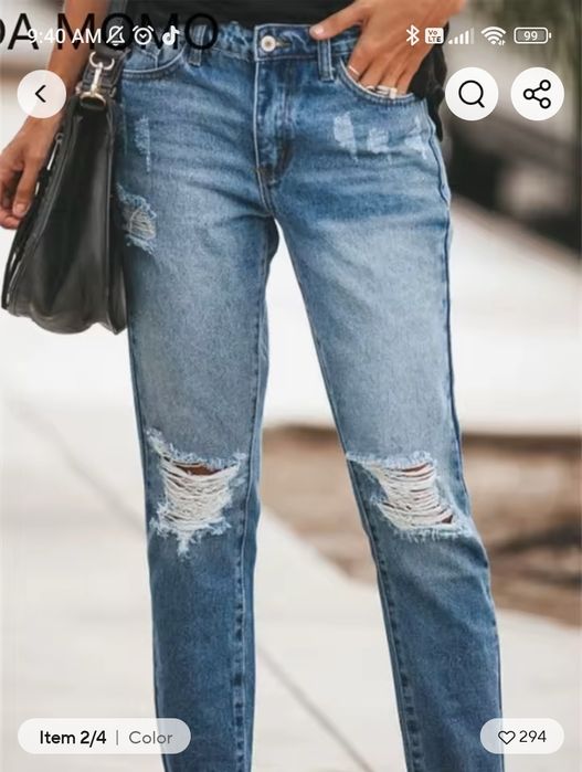 Дамски скъсани дънки