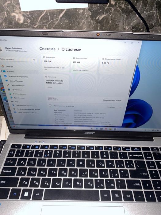 Ноудбук aser с гарантом