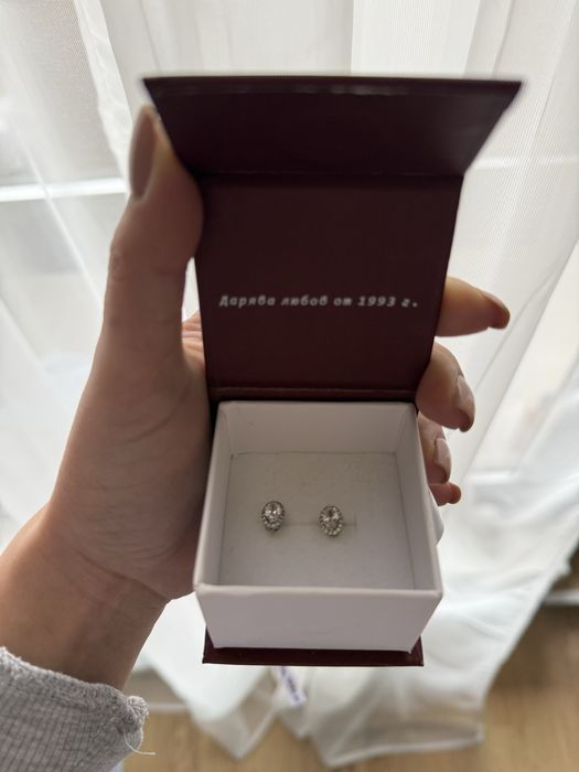 BirSe обеци бяло злато