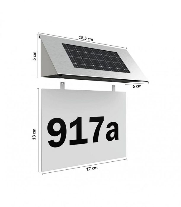 Numar de casa cu LED si incarcare solara