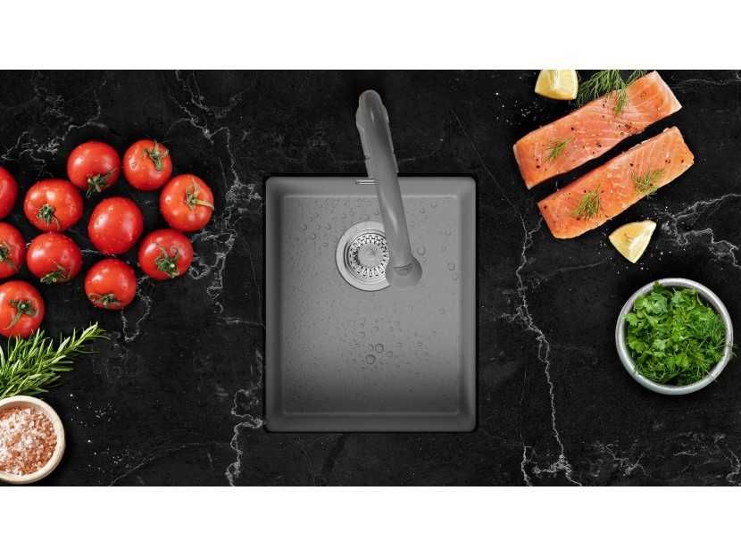 Гранитна Кухненска Мивка за Вграждане под Плот Лондон 40 - Сива