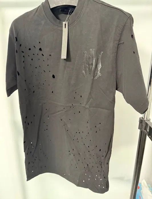compleu pantaloni scurti tricou amiri disstressed piele