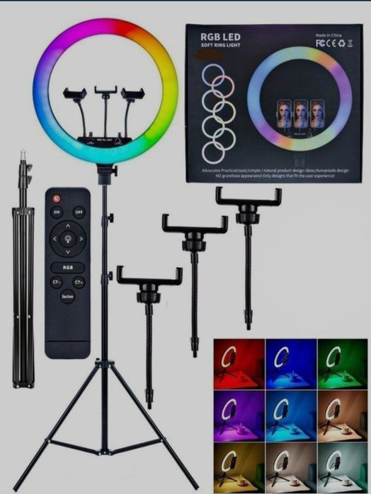 RGB Кольцевая селфи-лампа .  Штатив, ест Доставка