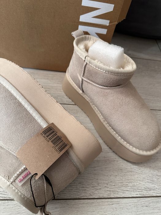 Ghete Ulanka piele Premium Noi cu talpa inalta tip UGG