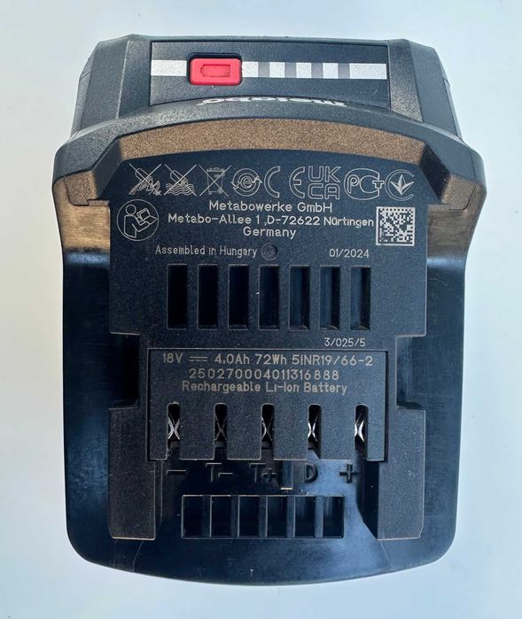 Metabo 18V 4.0Ah - Акумулаторна батерия неразличима от нова 2024г