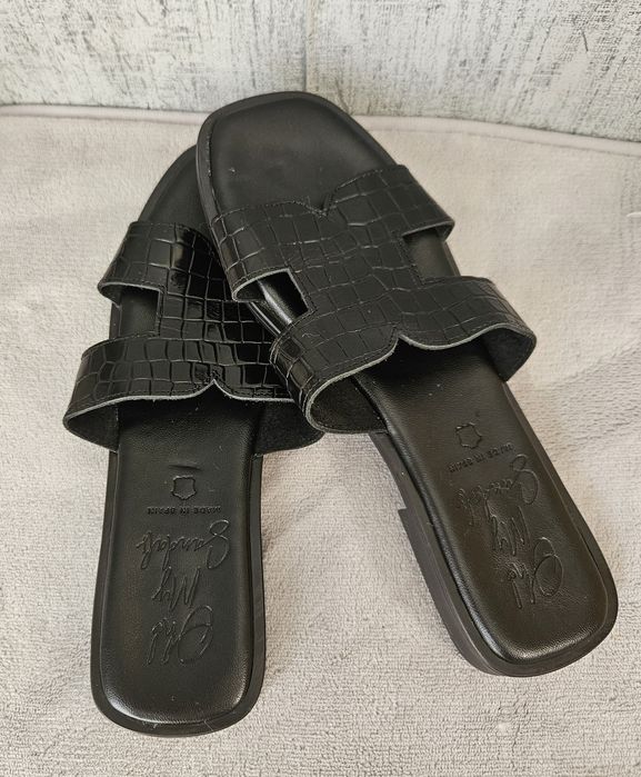 Дамски летни чехли OH MY SANDALS.етествена кожа ,38номер 15€.Нови
