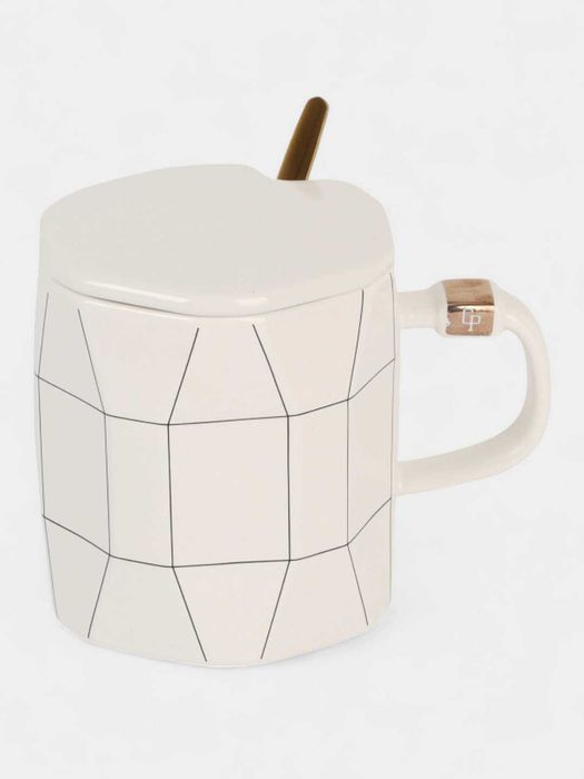 Кружка для чая, кофе, бокал чашка с ручкой из керамики только белое.