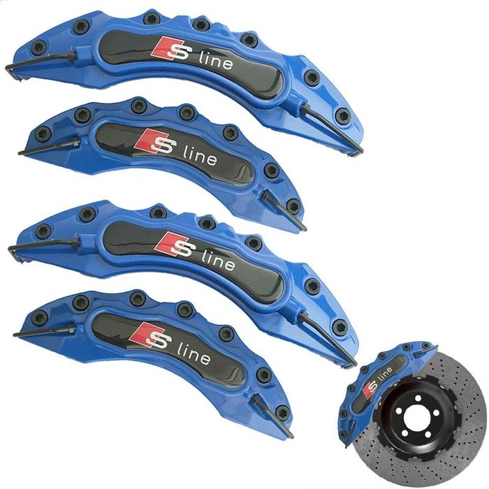 Капаци за спирачни апарати Ауди AUDI Sline комплект 4 броя сини