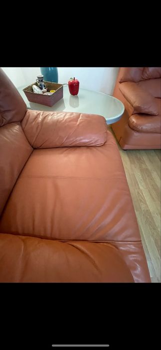 MOBEXPERT MOBILA set MANDY  canapea extensibila si 2 fotolii din piele