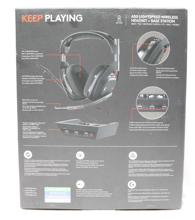 Casti Logitech A50 Astro Lightspeed Gen5 Wireless Xbox X PS5 Switch PC