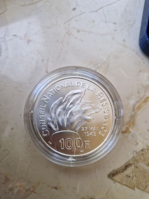 Сребърна монета 100 франка 1993г