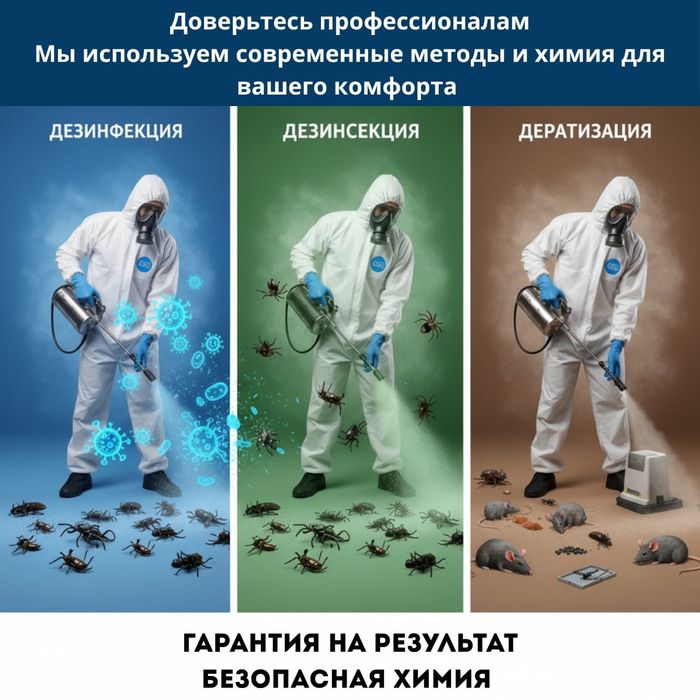 Дезинсекция и дератизация по Алматы и области — 24/7 клопы, тараканы