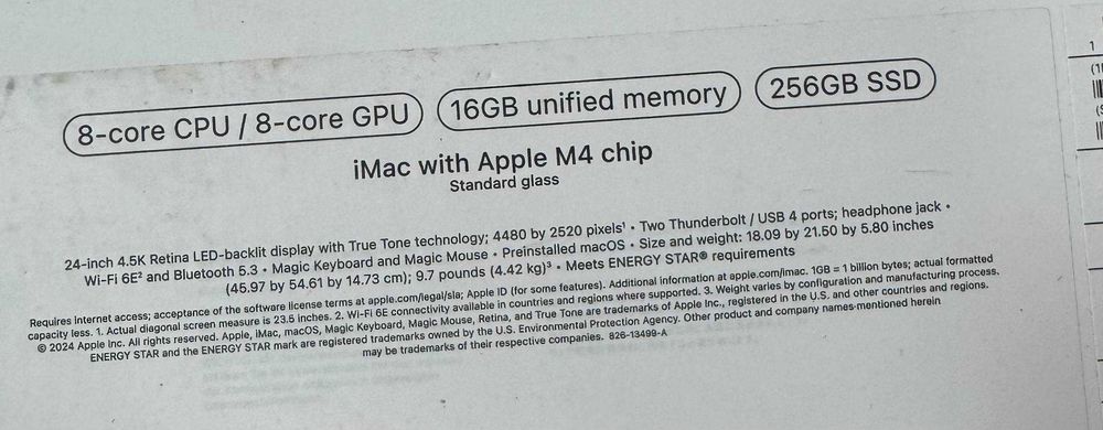 iMac M4 2024 года 16/256Гб