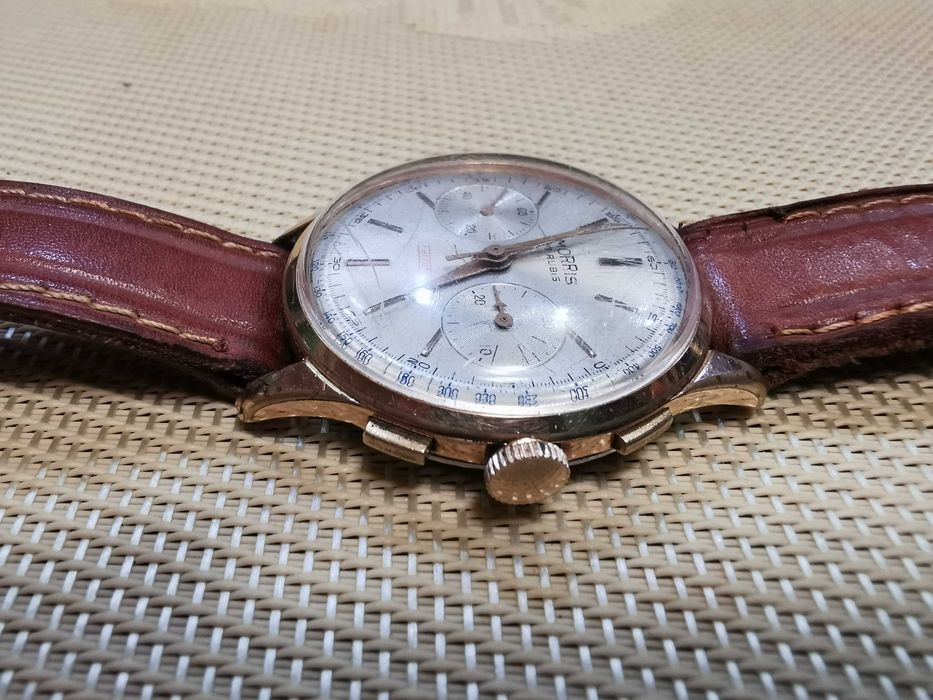 Рядък позлатен Morris ferrotex  Chronographe