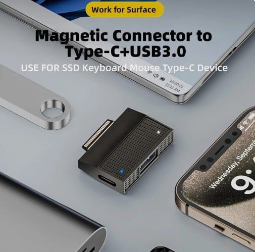 Магнитный адаптер для Microsoft Surface 45,65.102 ват для Type C PD