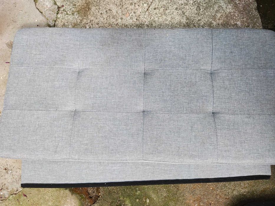 Taburet pliabil, Cu spatiu de depozitare, 76 x 38 x 38 cm, Aspect Elegant, Gri inchis