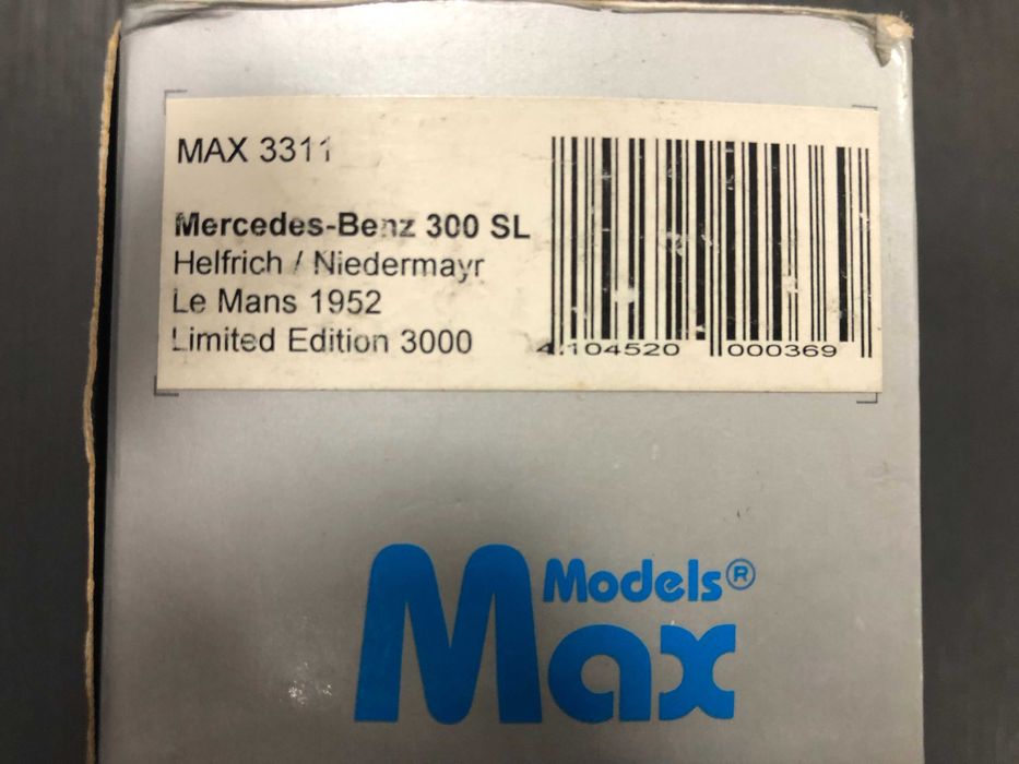 Колекционерски модел метална количкаMODEL MAX MERCEDES 300SL 1:43 нова