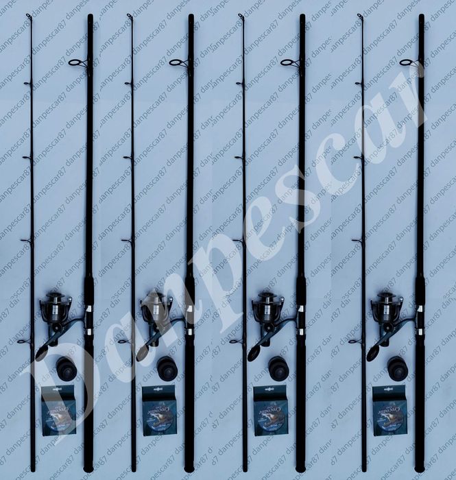 SET 4 Lansete 2.70m ROBINHAN Power cu 4 Mulinete HT60 +4 role 300m FIR