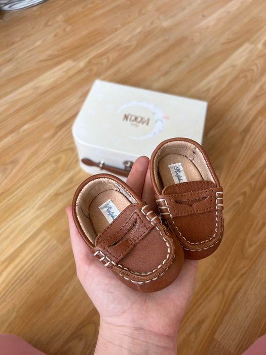 Бебешки буйки Ralph Lauren естествена кожа size 16/7.5 см кожени лоуфъри за бебето